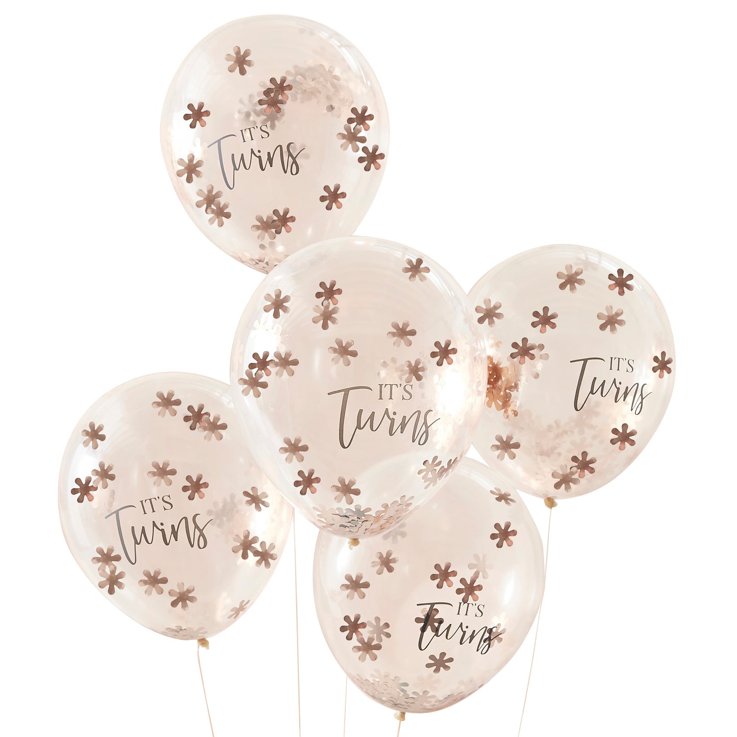 Rose Gold  It's Twins Confetti Balloons