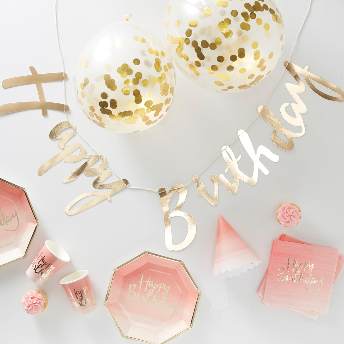 Ginger Ray Pink and Gold Ombre Party In A Box – Ginger Ray