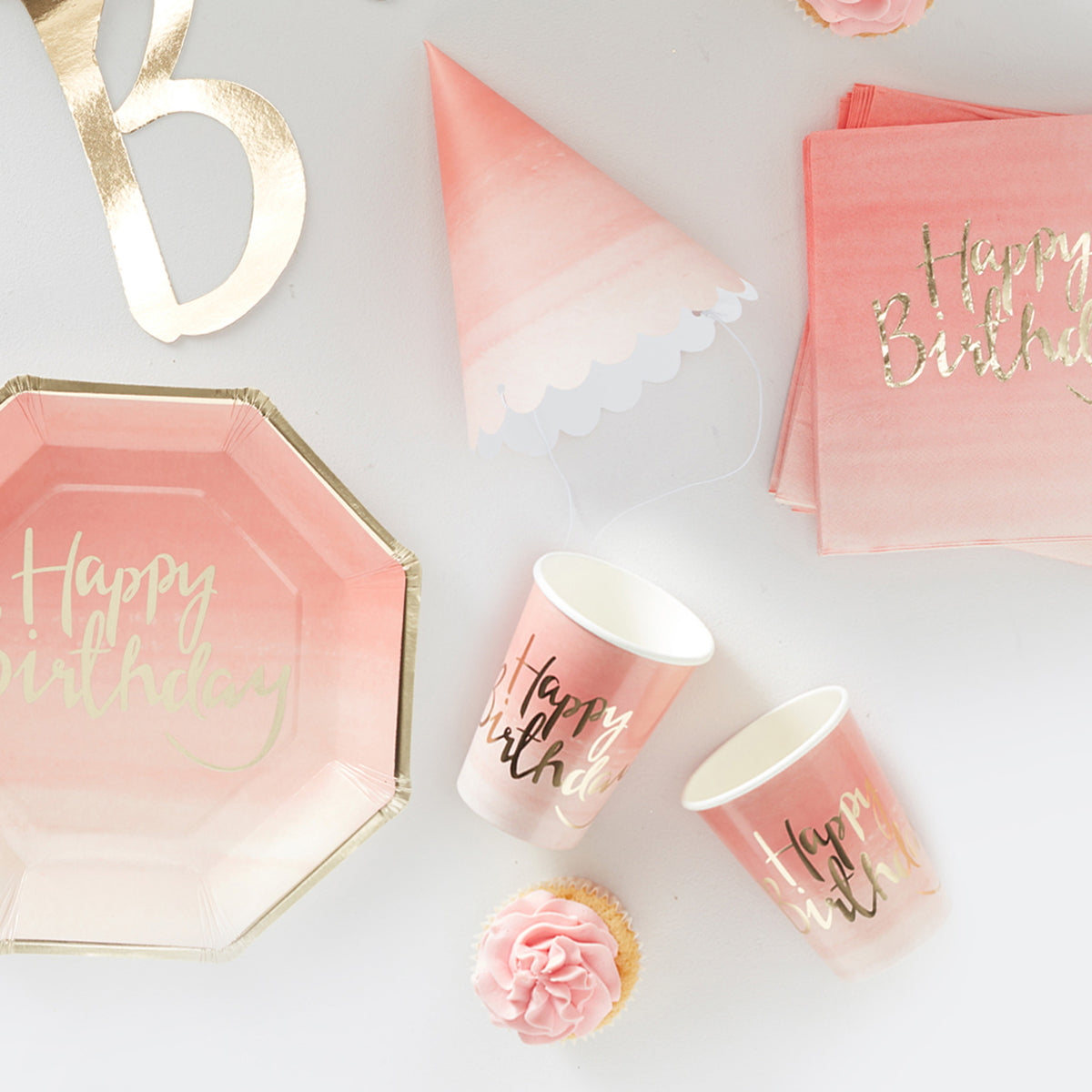 Ginger Ray Pink and Gold Ombre Party In A Box – Ginger Ray