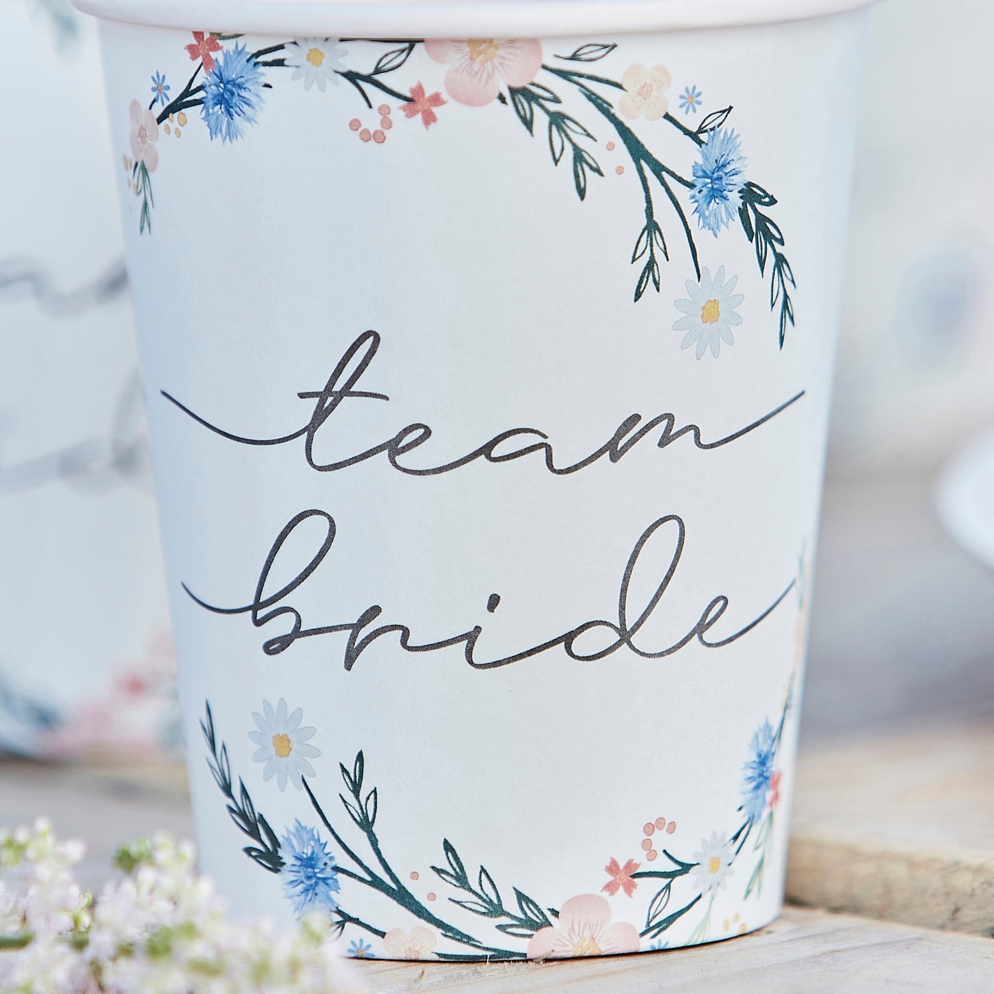 Boho Eco Floral Team Bride Hen Party Cups