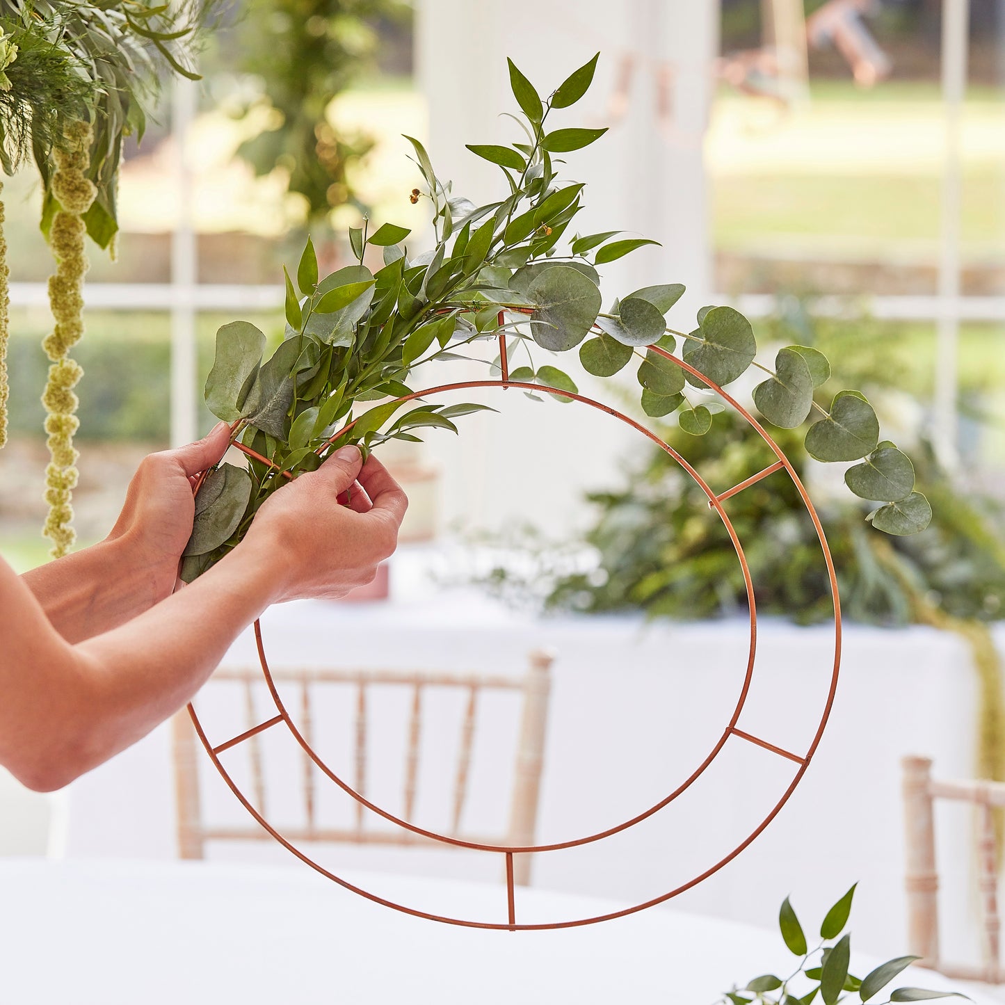 Hanging Chandelier Wedding Hoop