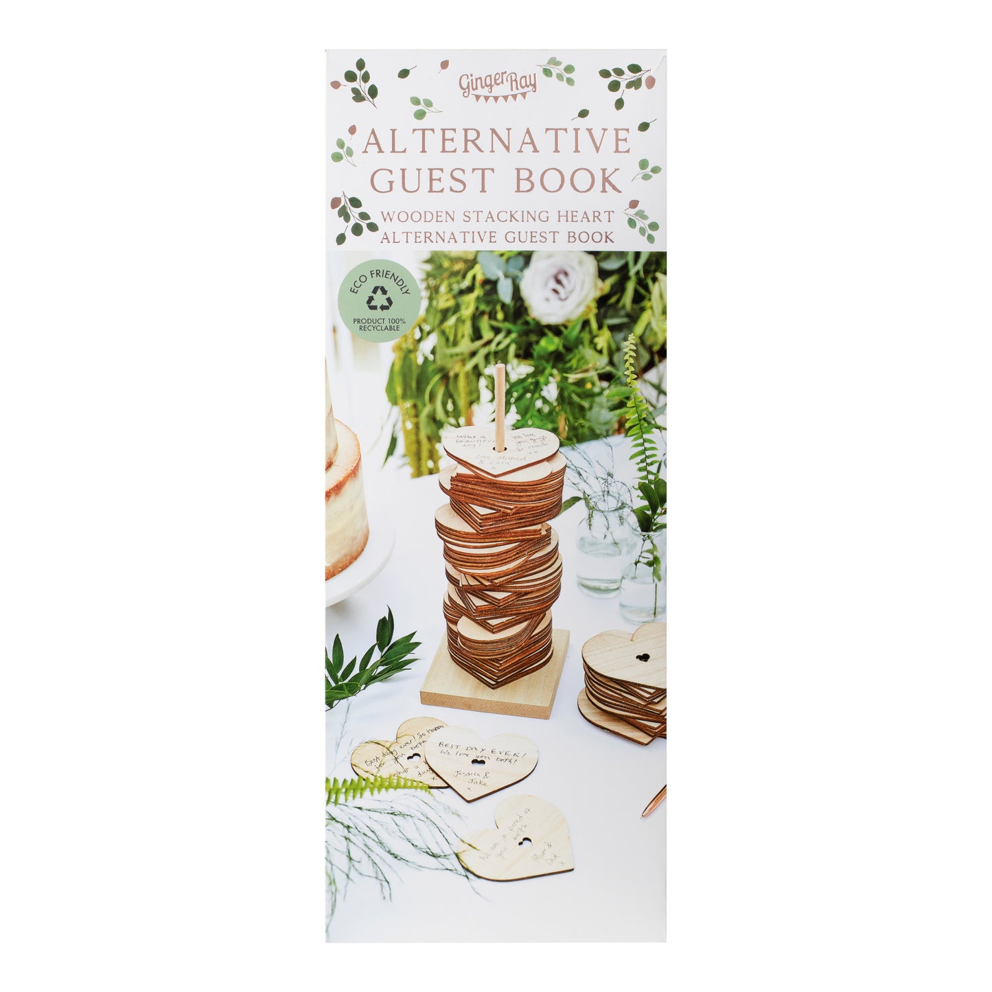 Wooden Stacking Heart Wedding Guest Book Alternative