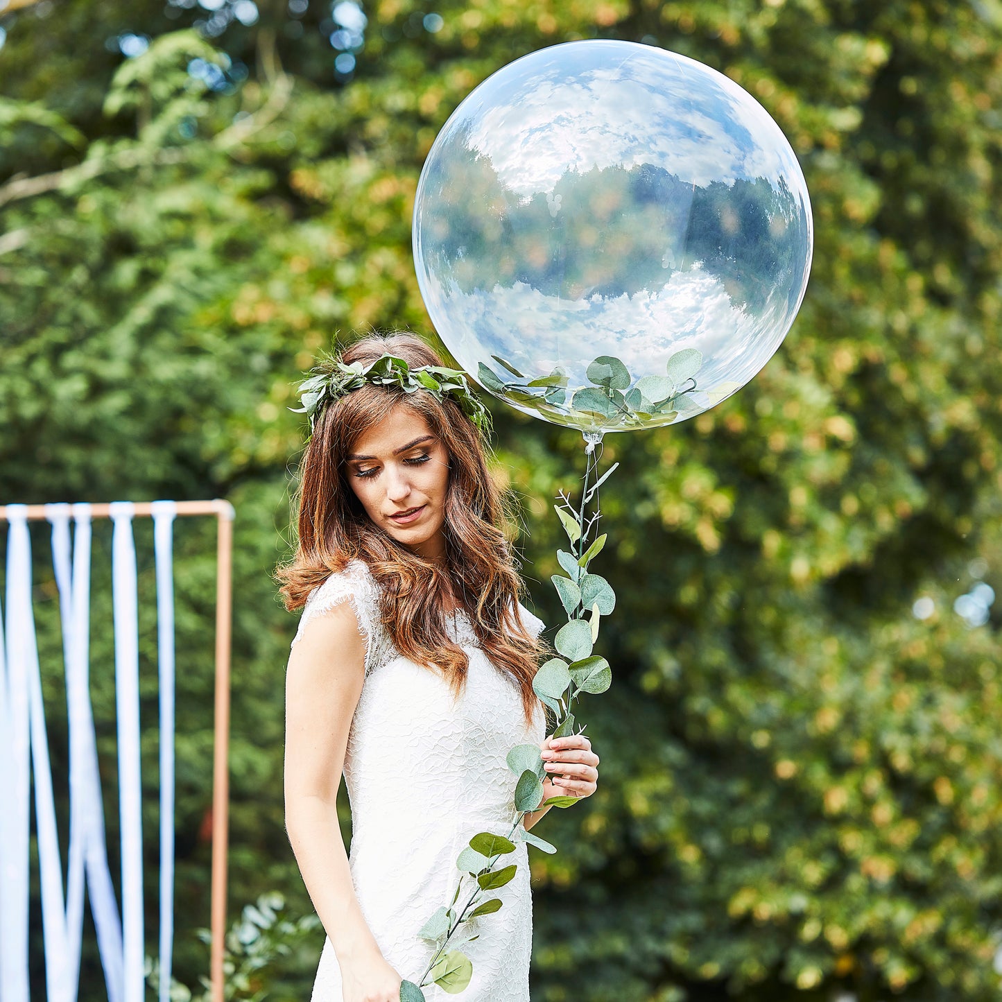 Orb Balloon With Vine Foliage