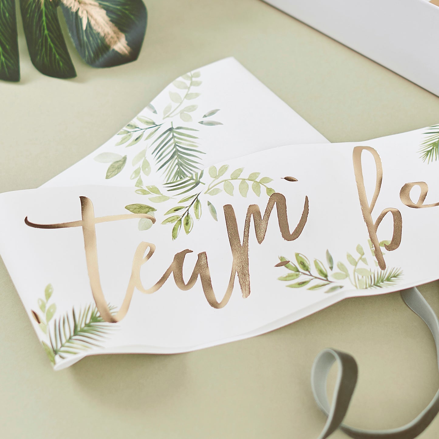 Gold Foiled Team Bride Botanical Hen Party Sashes