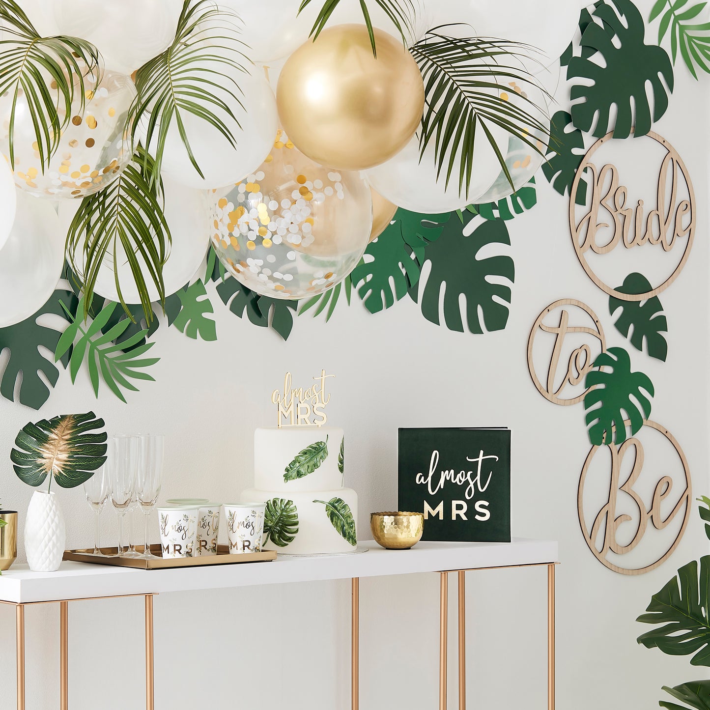 Gold Foiled Team Bride Botanical Hen Party Sashes