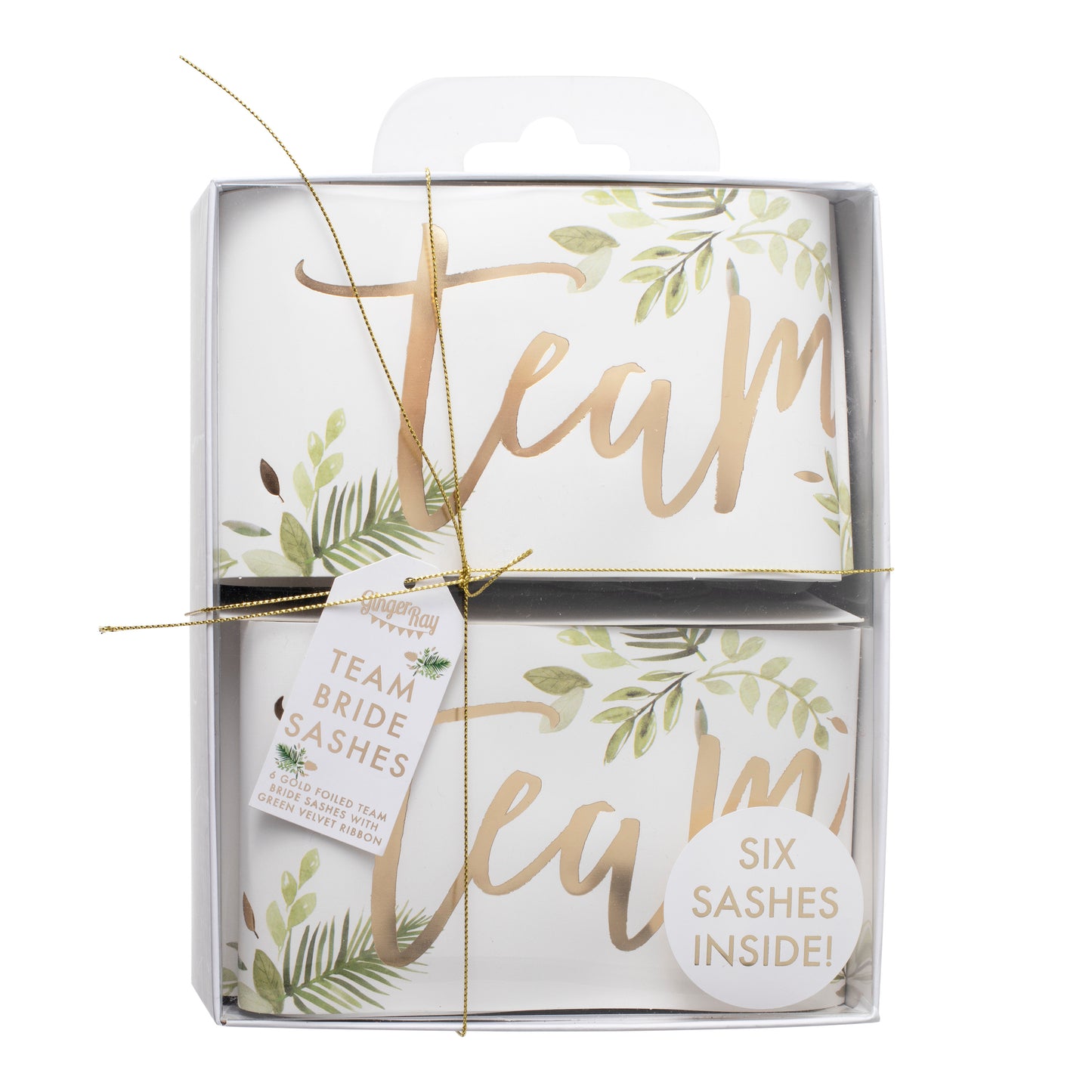 Gold Foiled Team Bride Botanical Hen Party Sashes