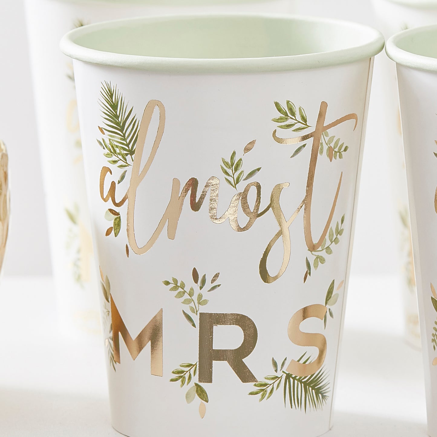 Gold Foiled Almost Mrs Paper Hen Party Cups