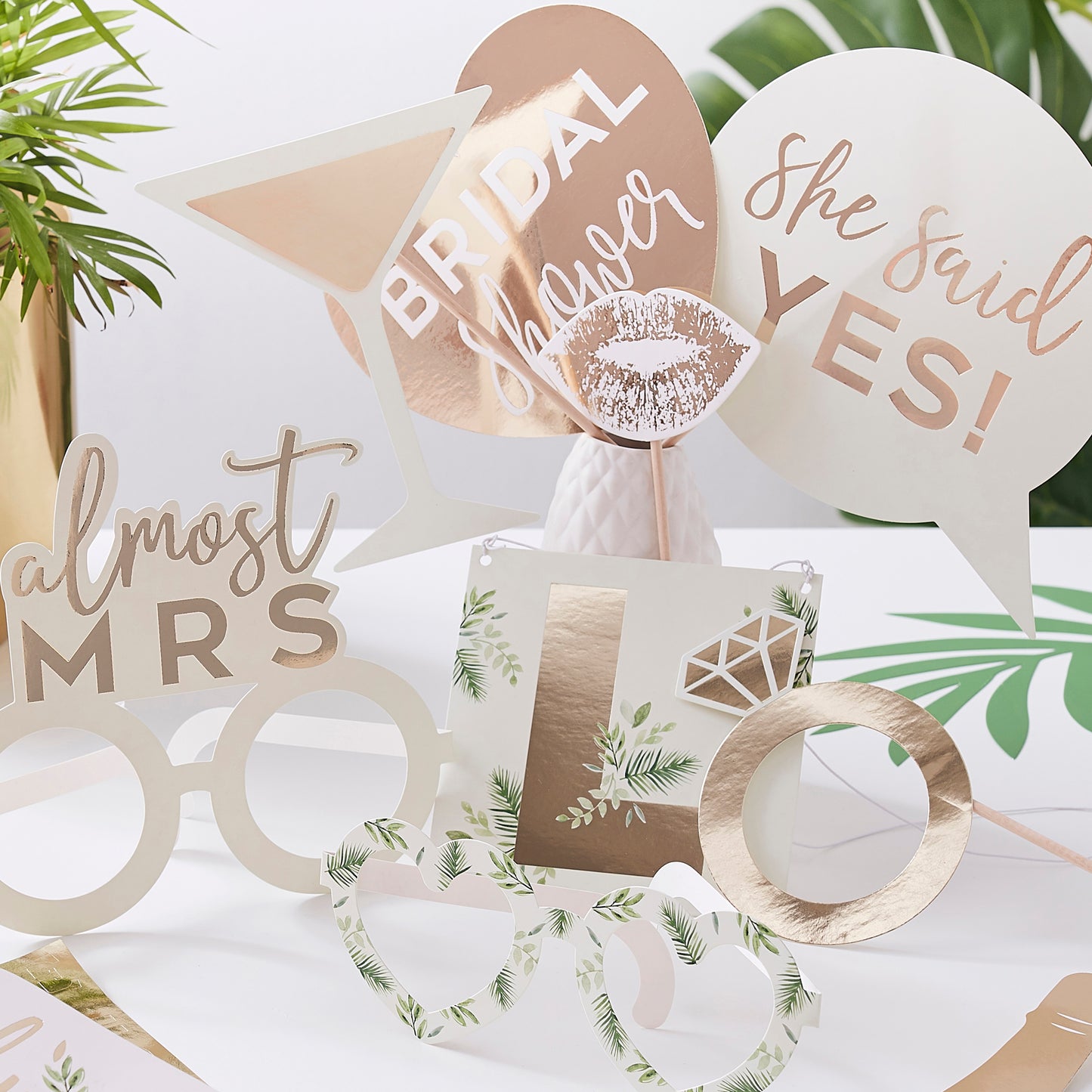 Gold Foiled Photobooth Hen Party Props