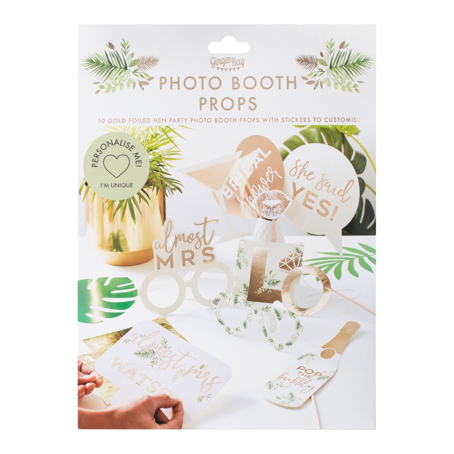 Gold Foiled Photobooth Hen Party Props