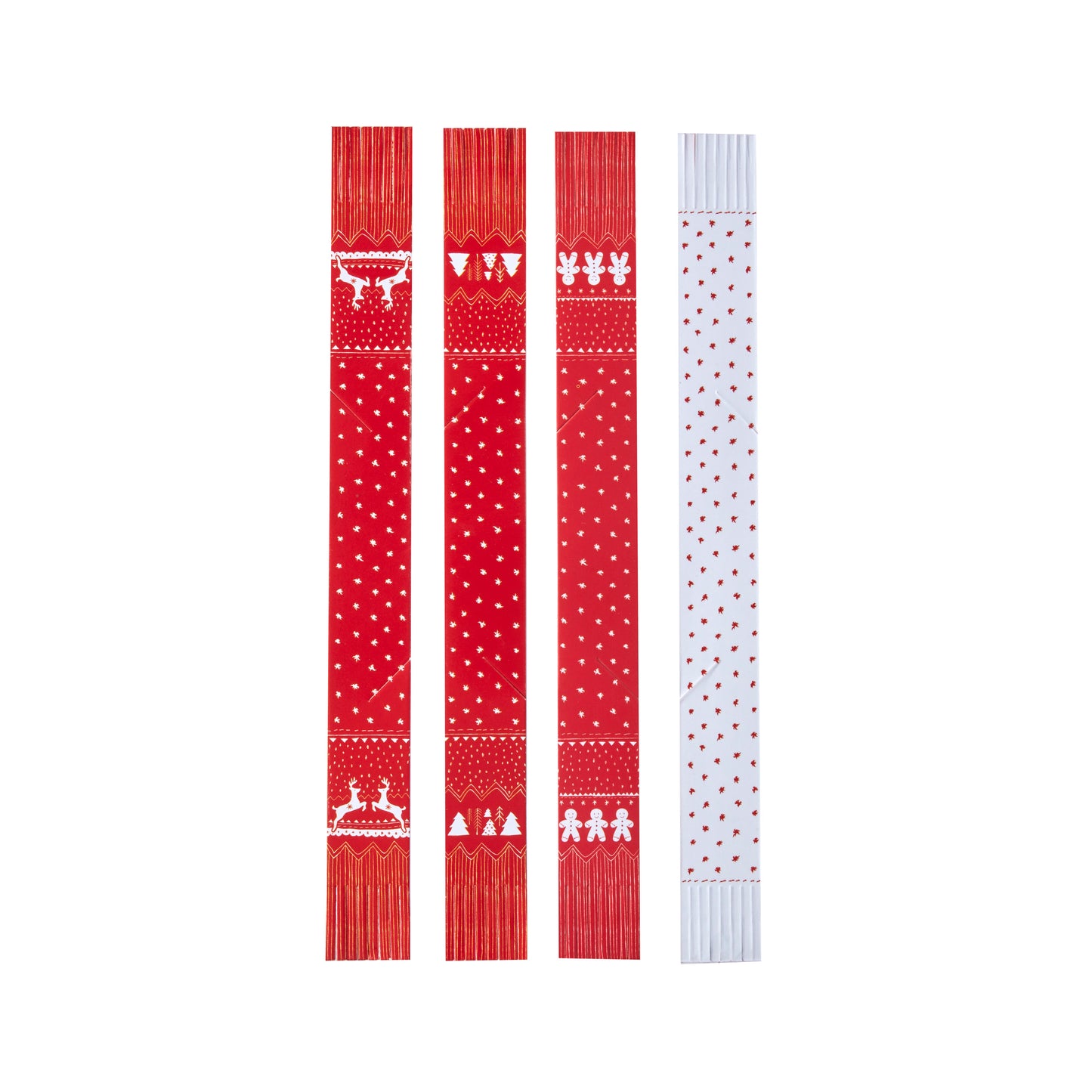Red and White Festive Glass Scarf Decorations - Cosy Christmas