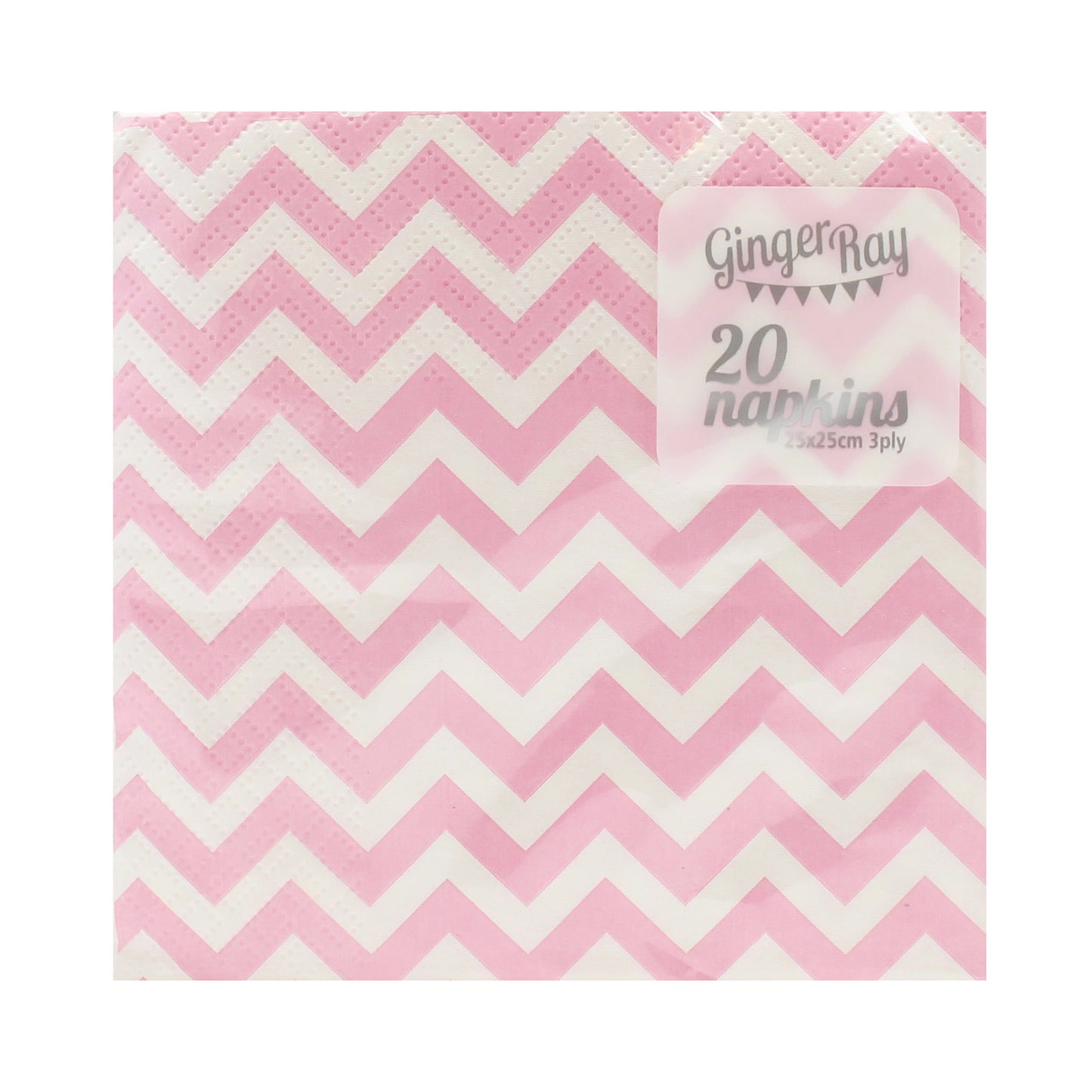 Small Paper Napkins - Pink - Chevron Divine