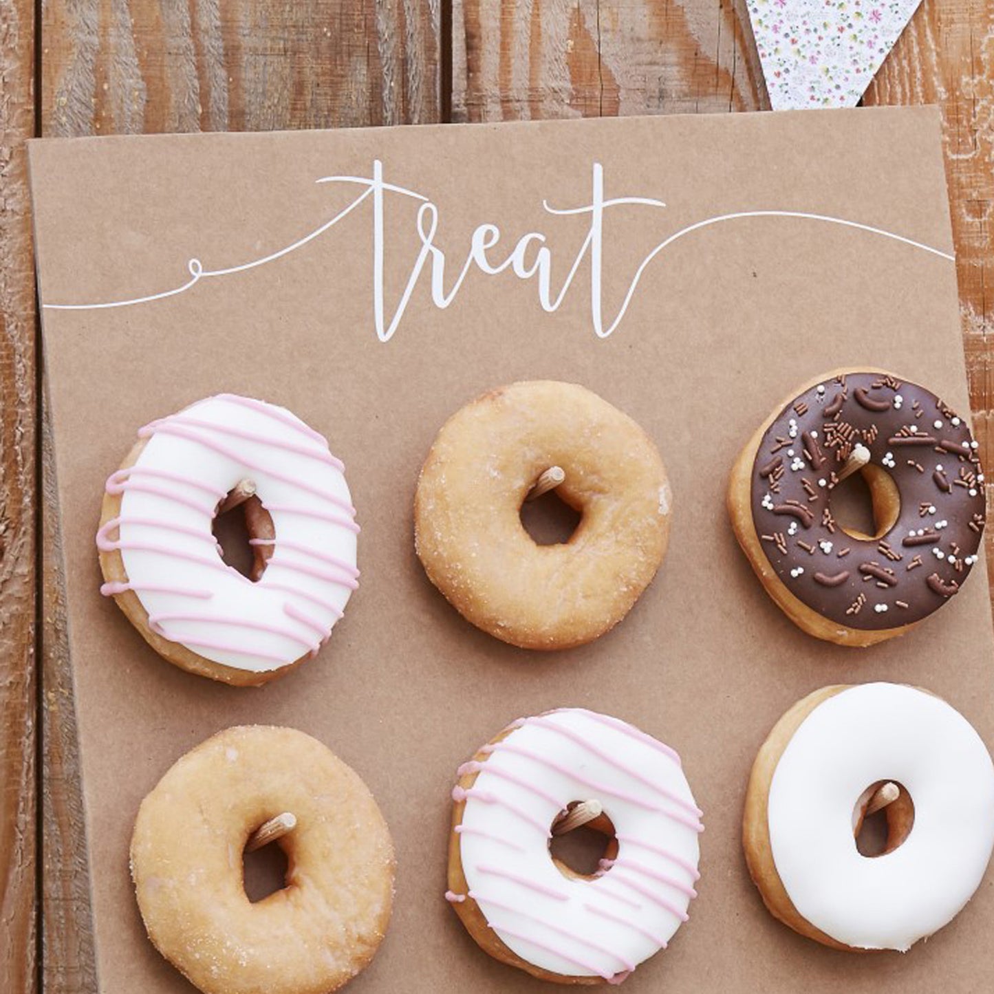 Rustic Kraft Wedding Double Donut Wall