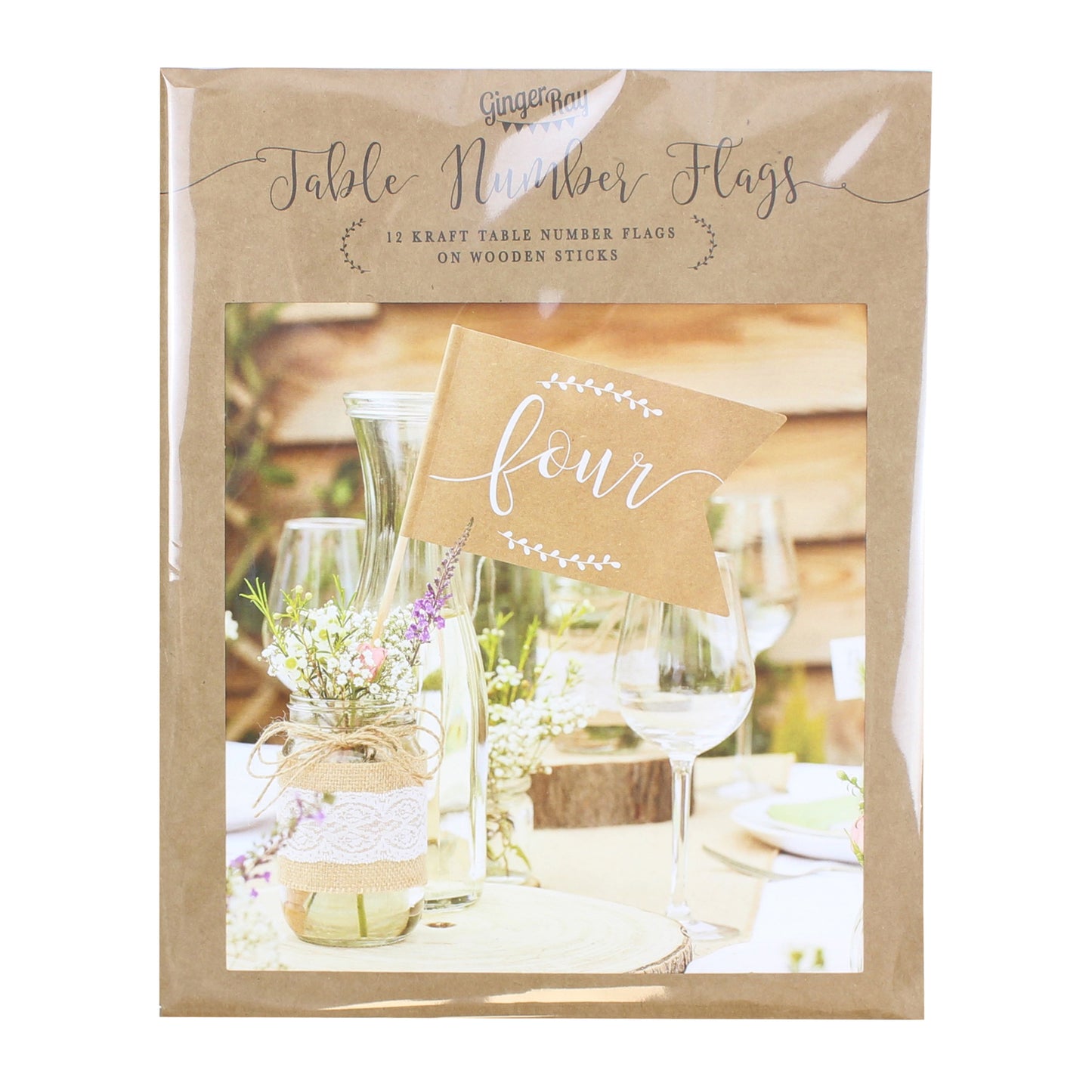 Table Number Flags 1-12 - Rustic Country