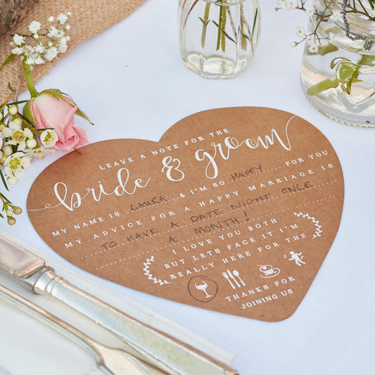 Advice for The Bride and Groom Cards - Rustic Country