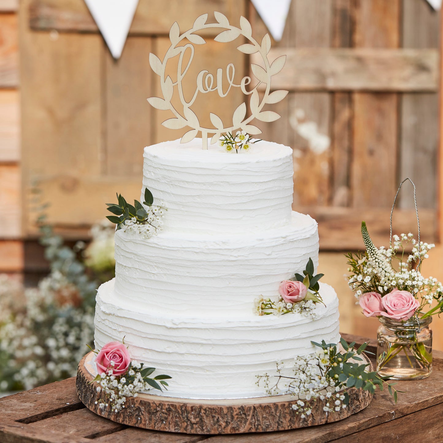 Wooden "Love" Wedding Cake Topper