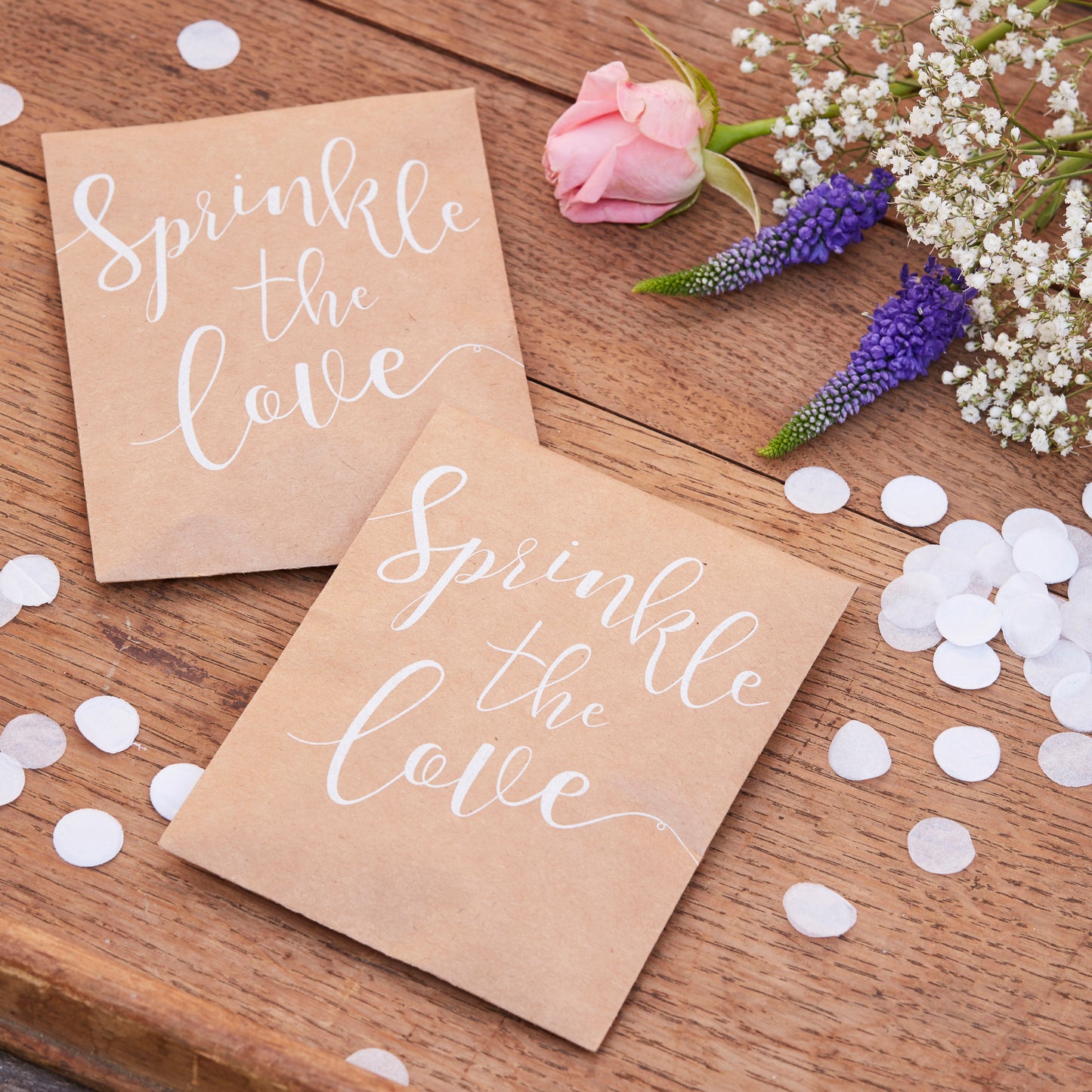 Sprinkle the Love Tissue Paper Confetti Pouch - Rustic Country