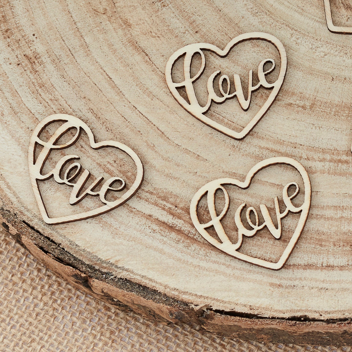 Wooden Heart Love Confetti  - Rustic Country