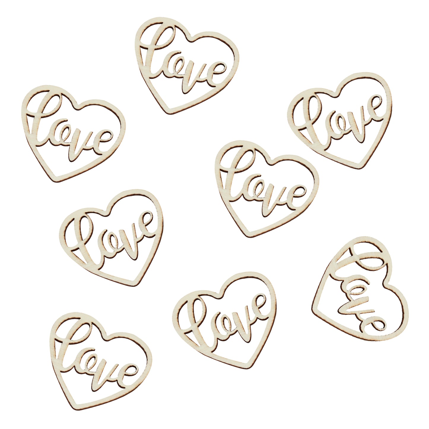 Wooden Heart Love Confetti  - Rustic Country