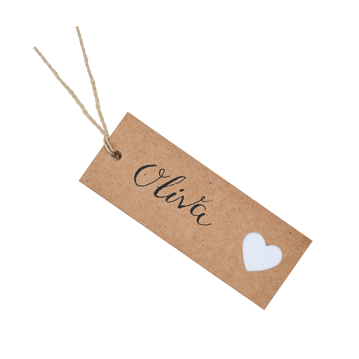 Kraft Heart Wedding Place Card Tag