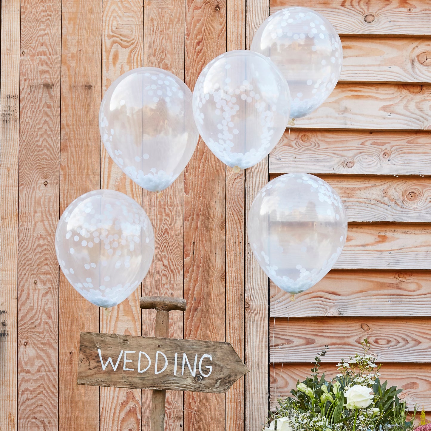 White Confetti Balloons
