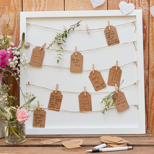 Peg & String Frame Wedding Guest Book Alternative