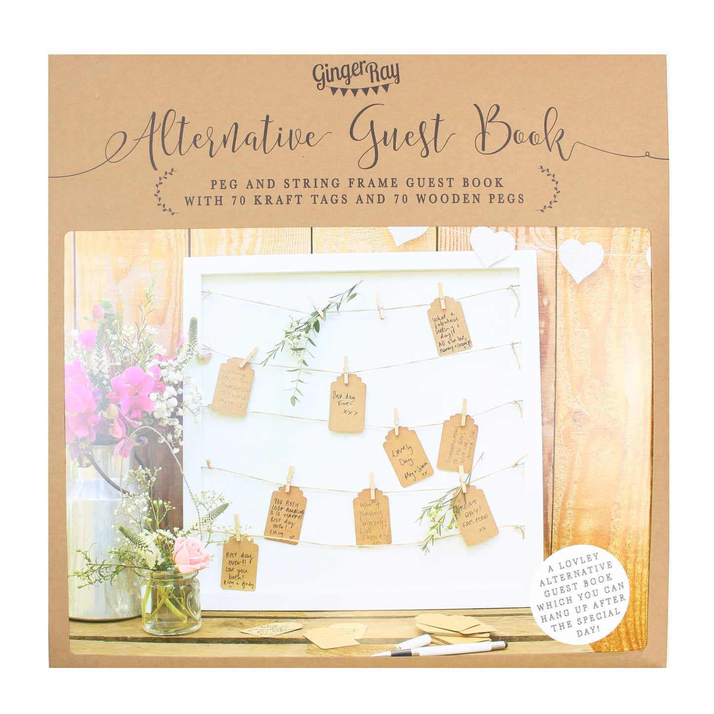 Peg & String Frame Wedding Guest Book Alternative