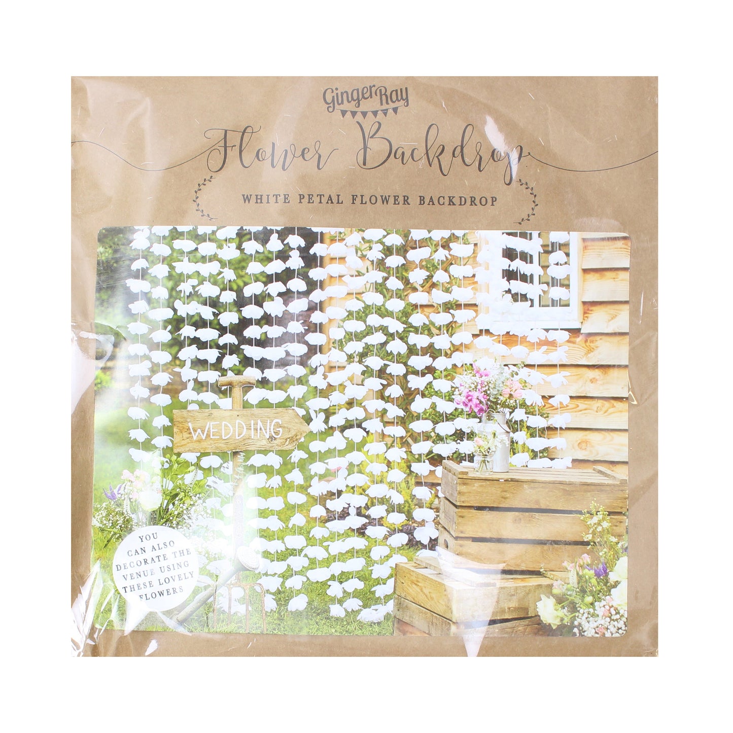 White Flower Curtain Wedding Backdrop