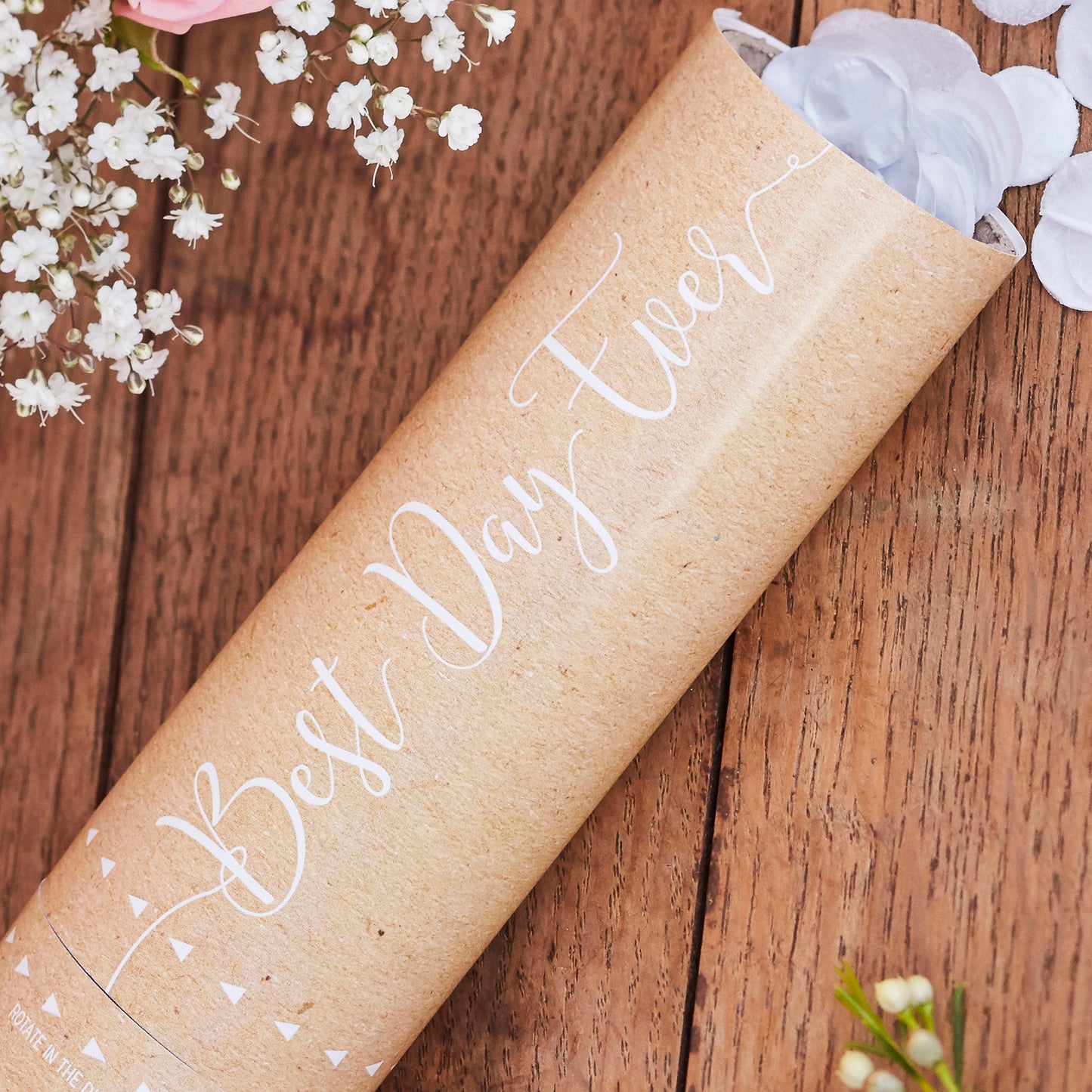 Kraft White Biodegradable Confetti Cannon