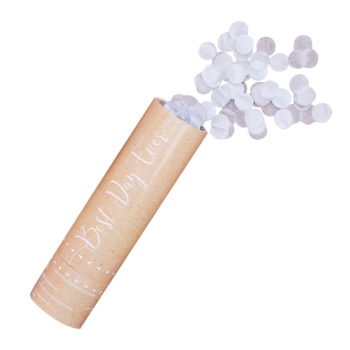 Kraft White Biodegradable Confetti Cannon