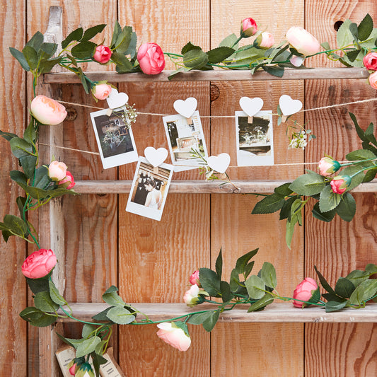 Artificial Pink Rose Garland Decoration