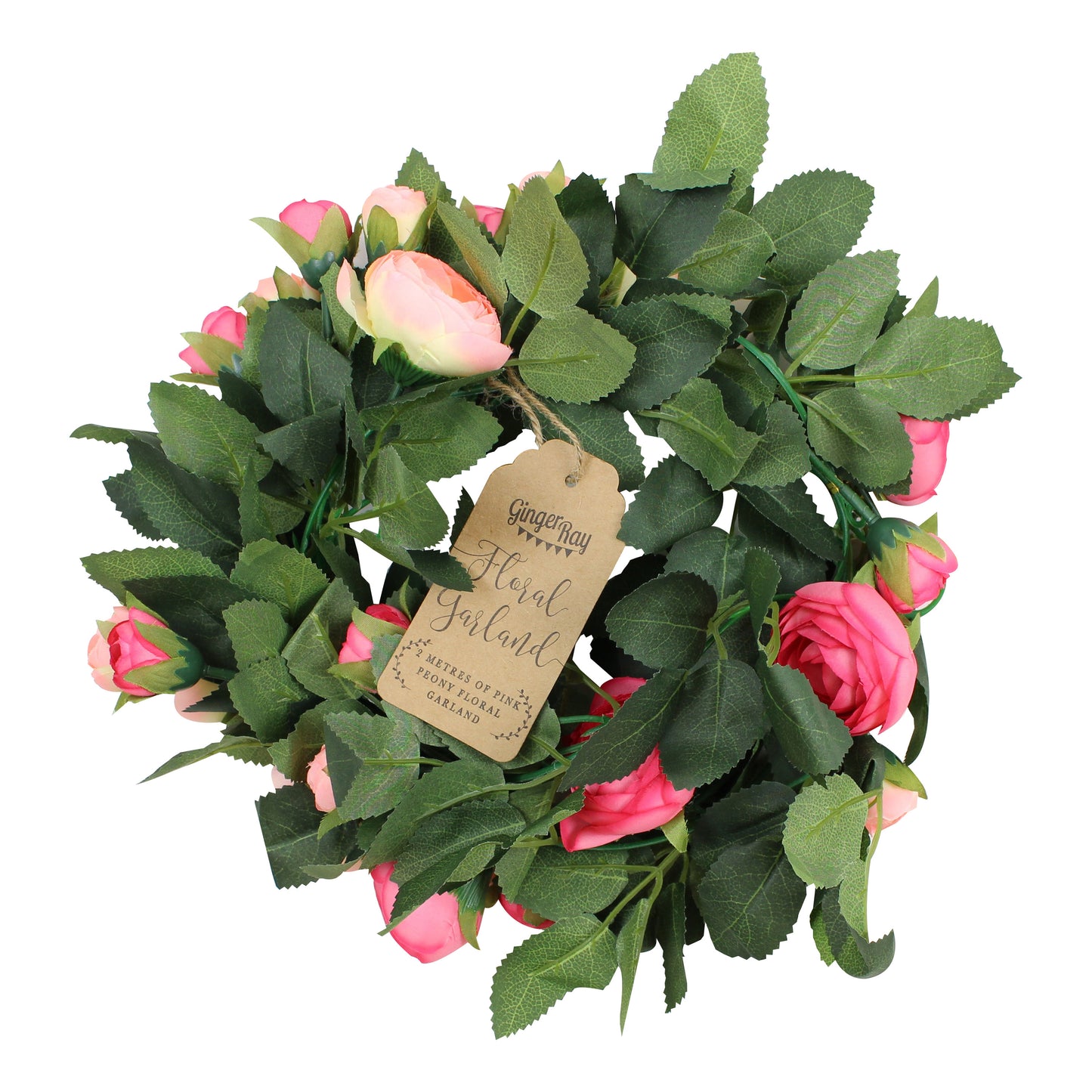 Artificial Pink Rose Garland Decoration