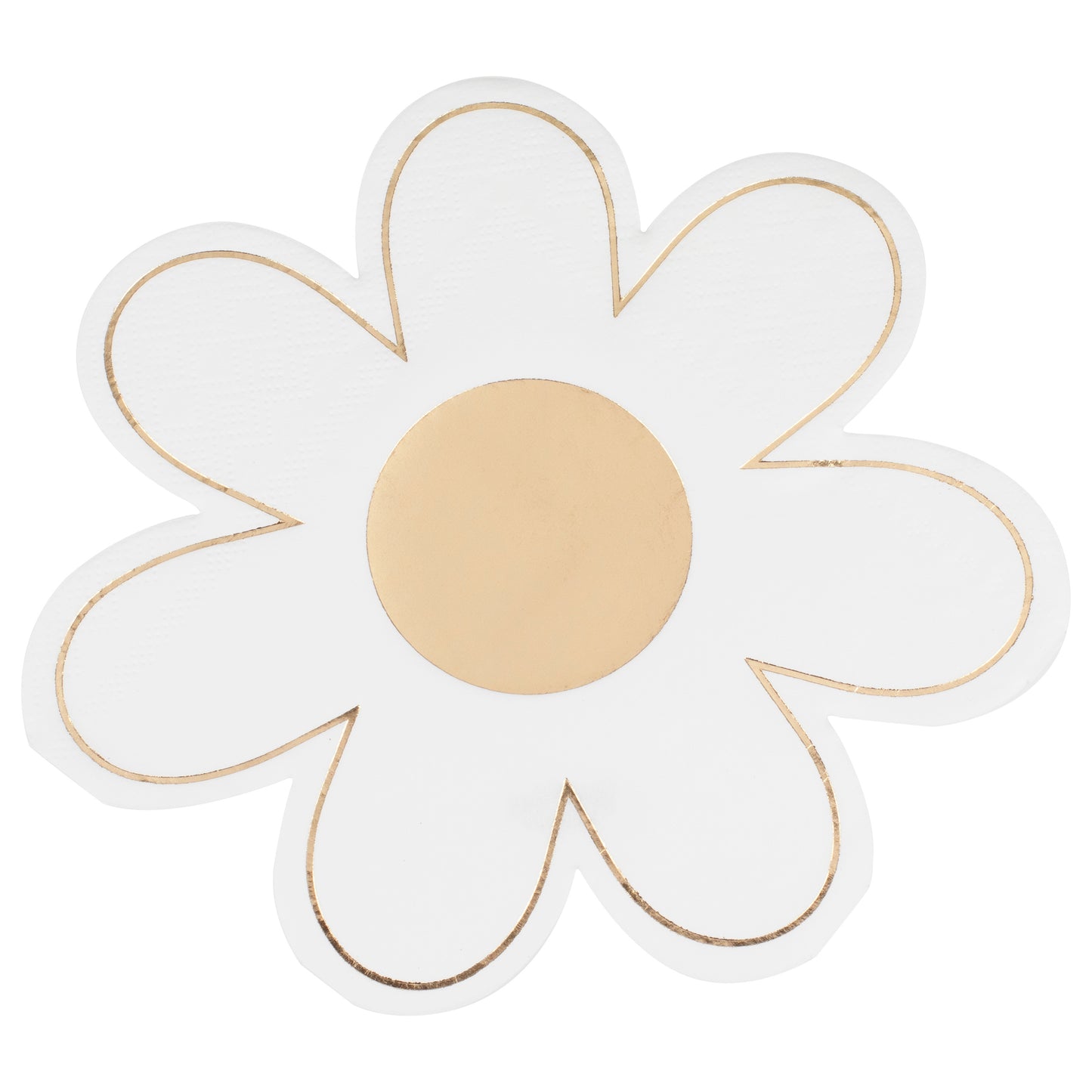 Easter Napkins Daisy Shaped with Gold Foil
