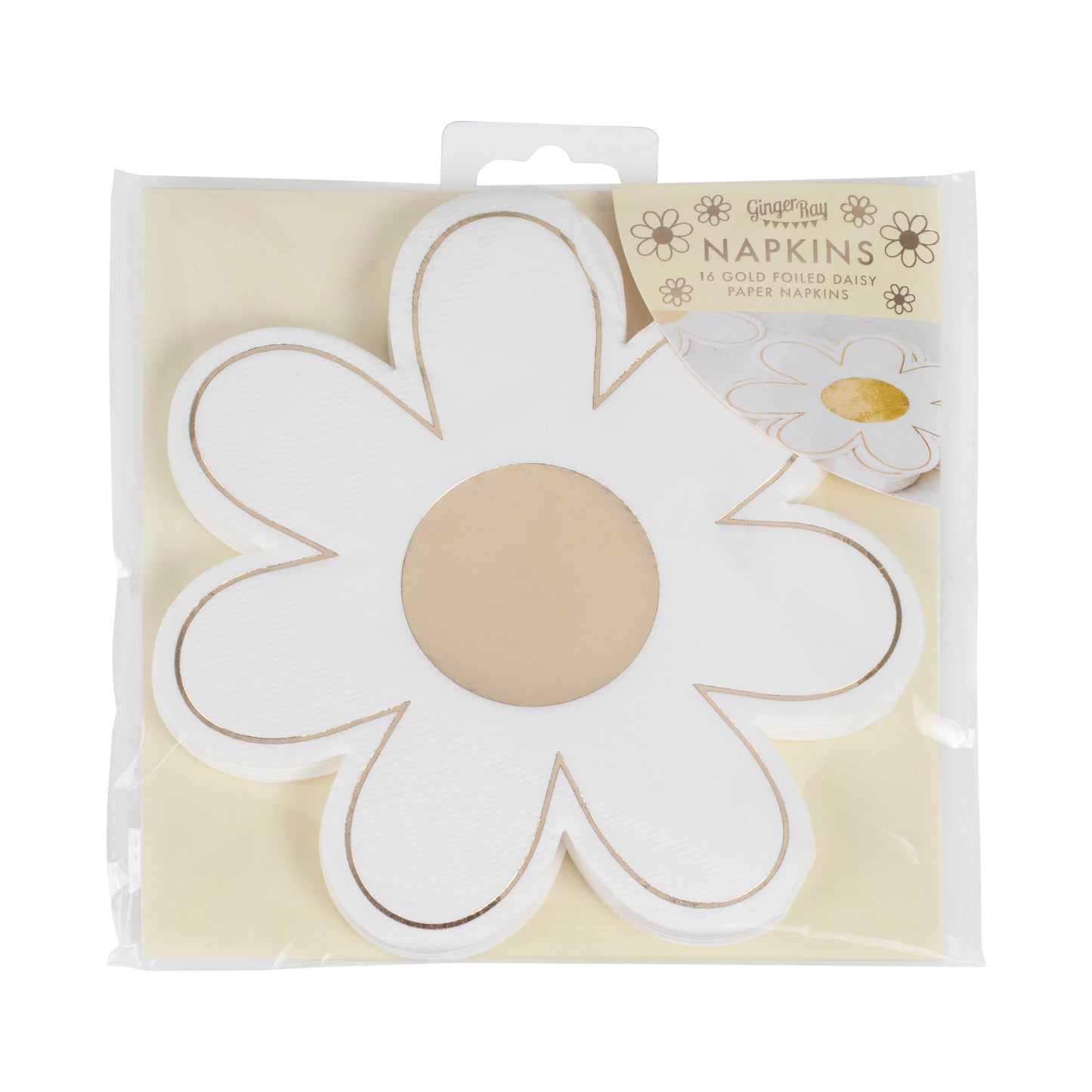 Easter Napkins Daisy Shaped with Gold Foil