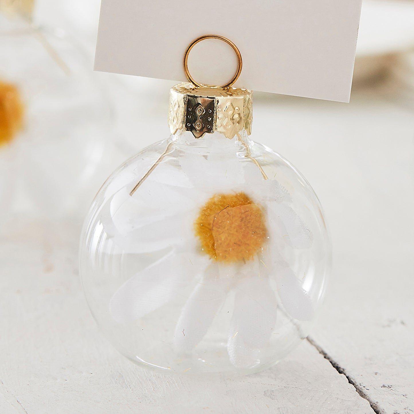 Glass Daisy Bauble Easter Name Place Card Holders
