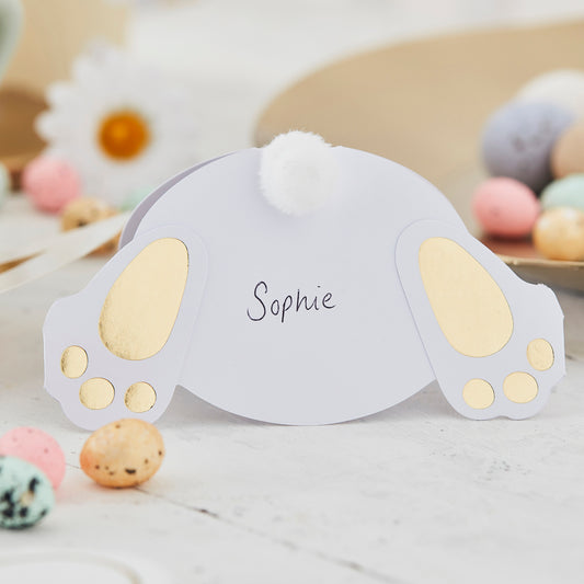 Bunny Pom Pom Bum Easter Name Place Cards