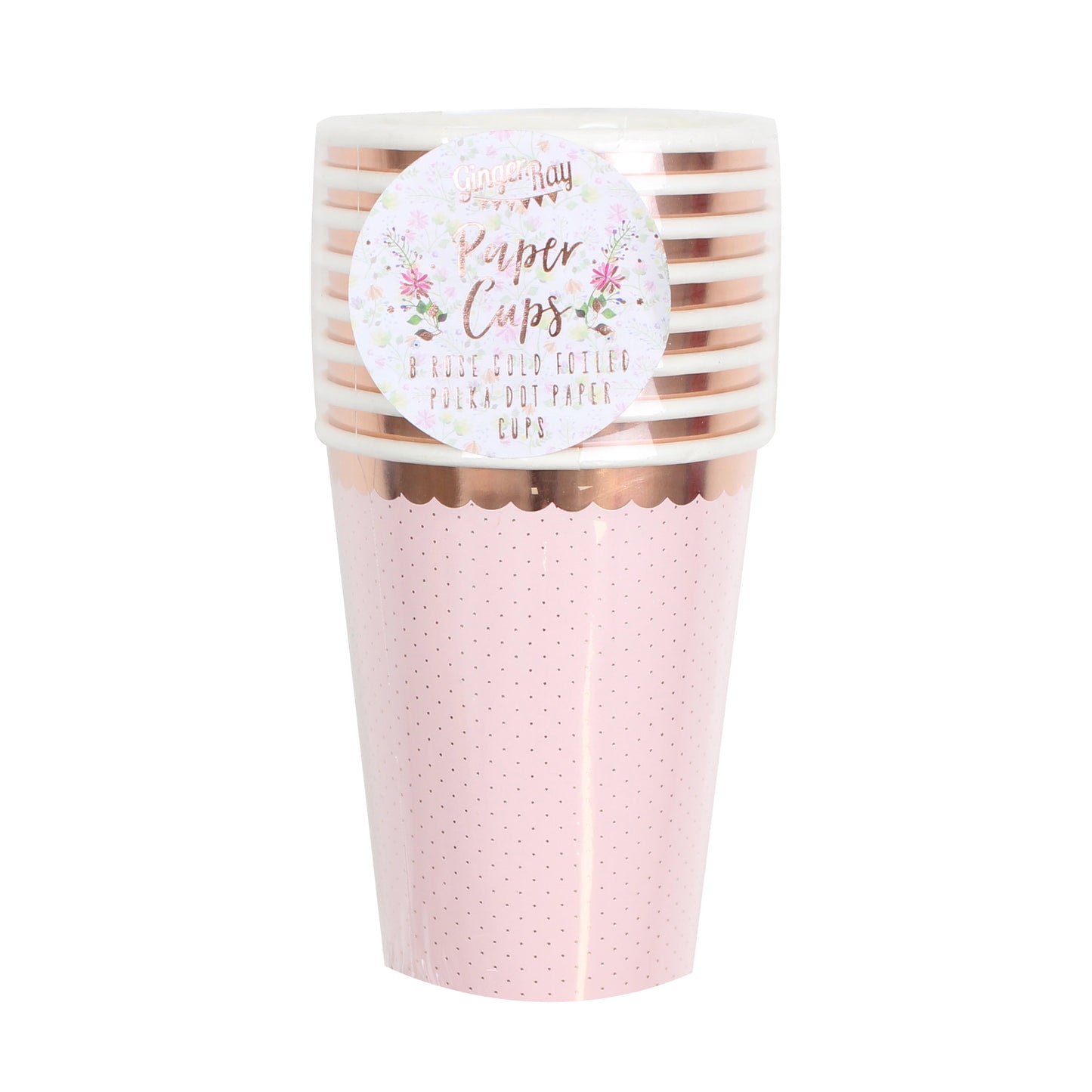 Rose Gold Spotty Paper Cups