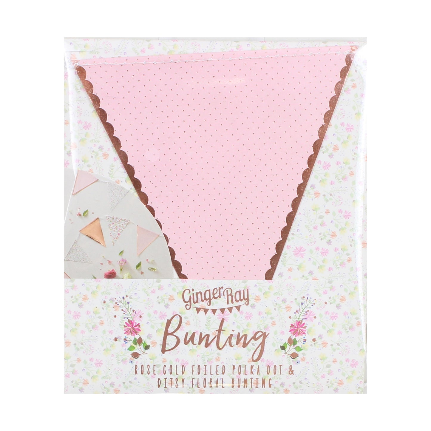 Rose Gold Floral Party Flag Bunting