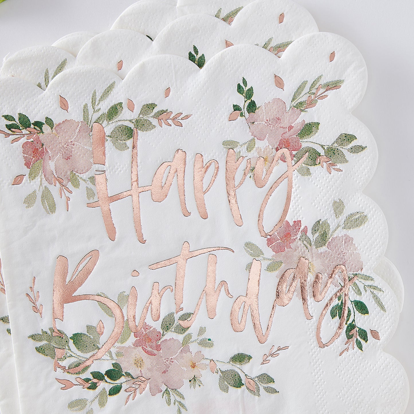 Floral Happy Birthday Napkins