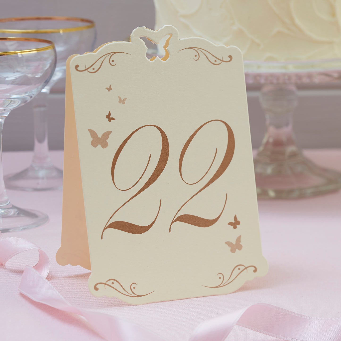 Flutter By - Table Numbers Ivory & Gold 13-24