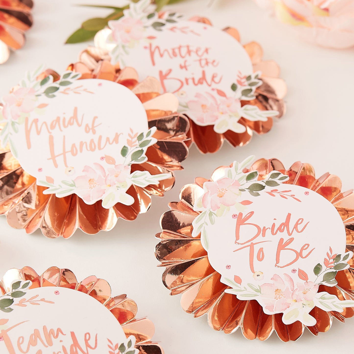 Floral Team Bride Badges