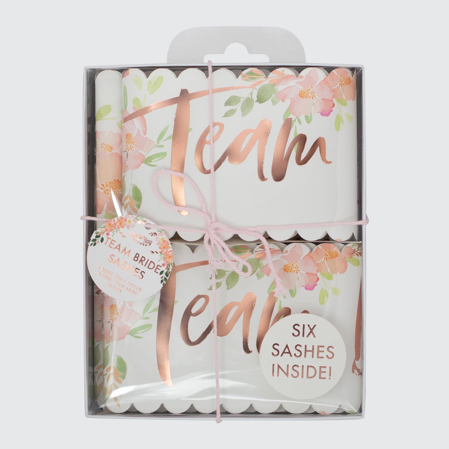 Floral Team Bride Hen Party Sashes 6 Pack
