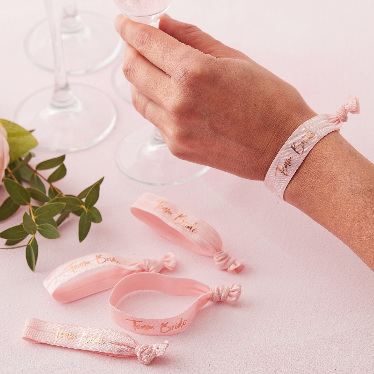 Pink Team Bride Hen Party Wrist Bands