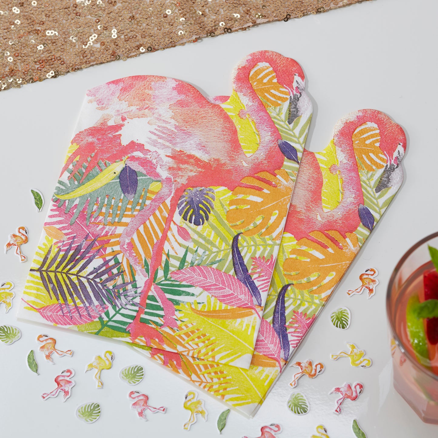 Flamingo Shaped Paper Napkins - Flamingo Fun