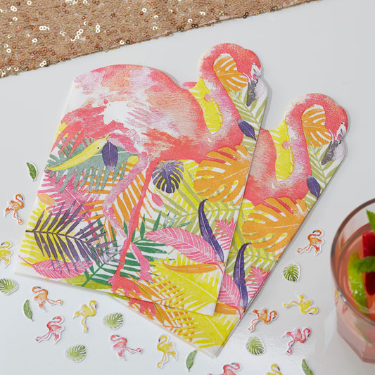 Flamingo Shaped Paper Napkins - Flamingo Fun