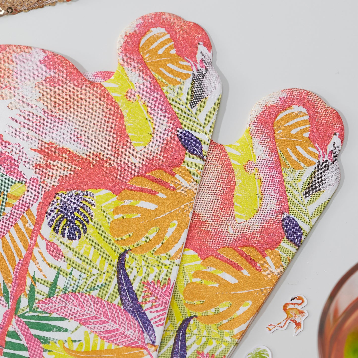 Flamingo Shaped Paper Napkins - Flamingo Fun
