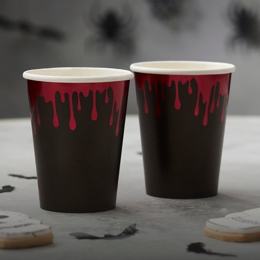 Blood Drip Foiled Paper Halloween Cups
