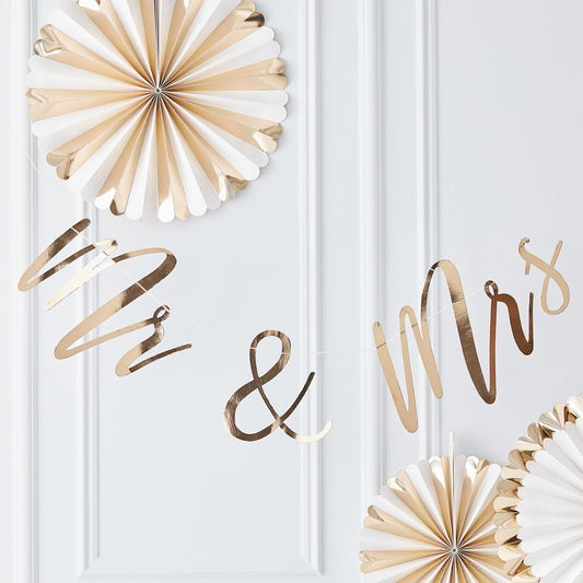 Gold Mr & Mrs Wedding Banner