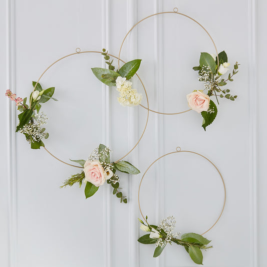 Gold Wedding Floral Hoops