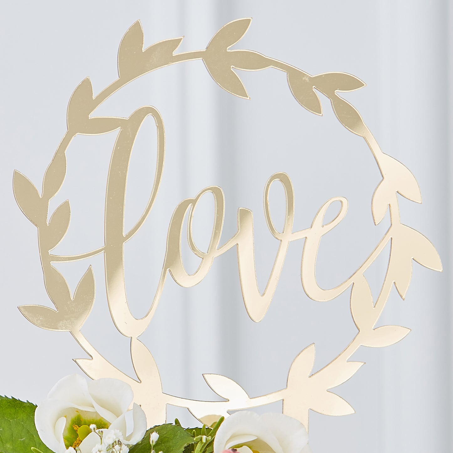 Gold Acrylic Love Wedding Cake Topper