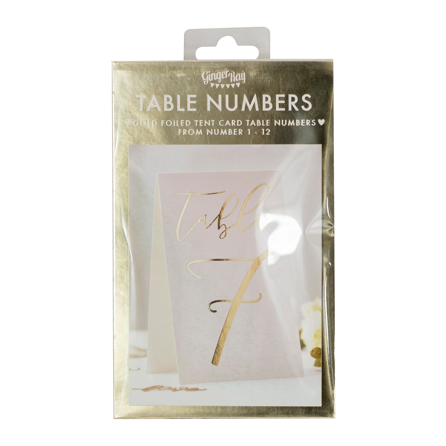 Gold Foiled Wedding Table Numbers 1-12